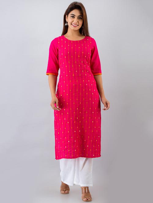mirror work kurta palazzo set - 17536564 - Very Small Image - 1