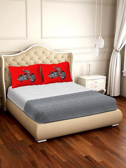 shades of shraddha double bedsheet set super king size 300 tc 100% cotton multi colour - 17550723 - Very Small Image - 1