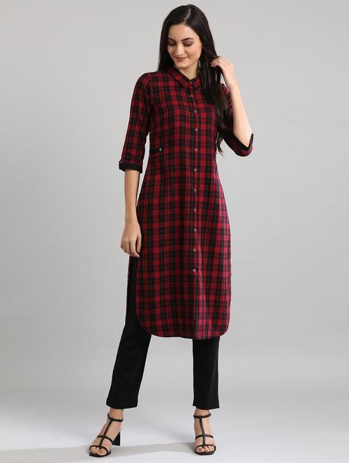 women's straight kurta - 17613242 - Very Small Image - 1