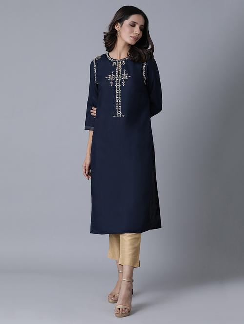 women's straight kurta - 17627081 - Very Small Image - 1