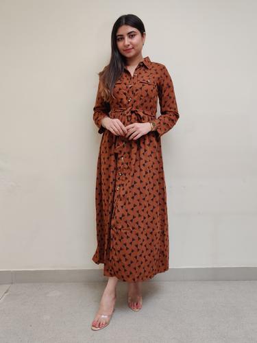printed georgette casual dress - 17653171 - Very Small Image - 1