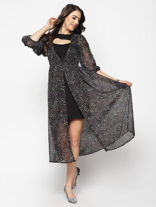 black printed regular shrug - 17661275 - Very Small Image - 1