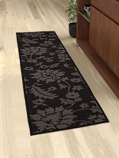saral home pp-yarn antiskid bedside runner with strong backing (grey, 45x120 cm) - 17664580 - Very Small Image - 1