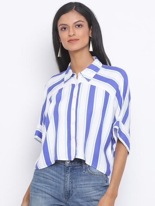 broad striped dolman sleeves shirt - 17715450 - Very Small Image - 1