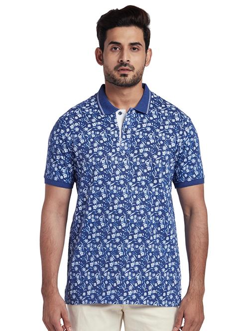 blue floral polo t-shirt - 17768775 - Very Small Image - 1