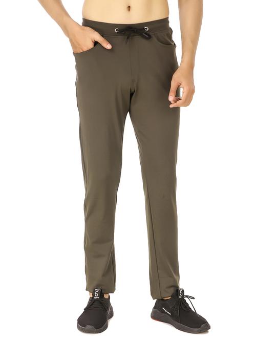 olive green solid track pant - 17818911 - Very Small Image - 1