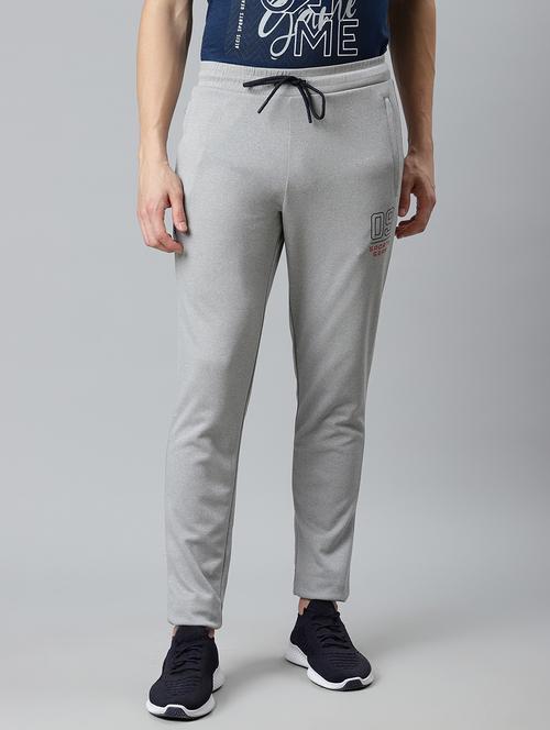 grey solid full length track pant - 17825409 - Very Small Image - 1