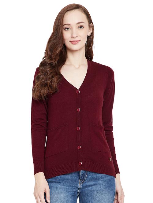 v-neck solid cardigan - 17834447 - Very Small Image - 1