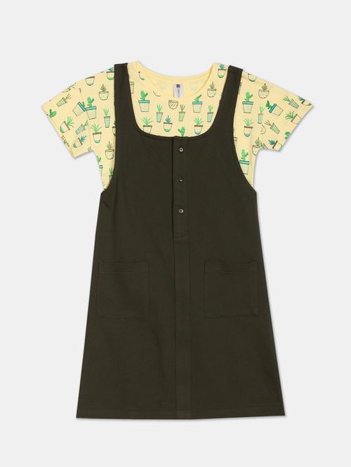 black printed dungaree dress - 17845802 - Very Small Image - 1