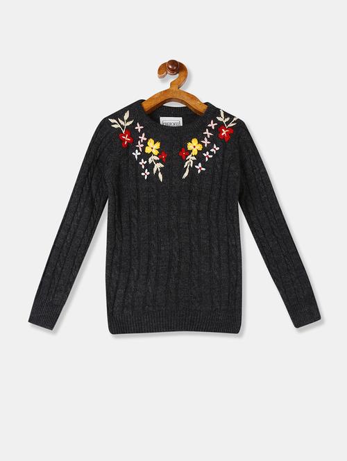 grey embroidered detail sweaters - 17846494 - Very Small Image - 1