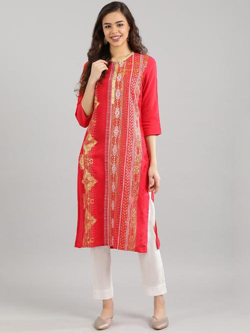 women's straight kurta - 17852368 - Very Small Image - 1