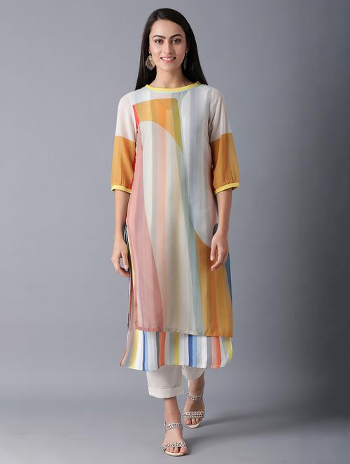 women's straight kurta - 17888265 - Very Small Image - 1