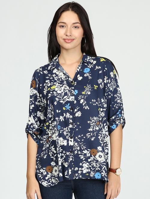straight hem floral top - 17915285 - Very Small Image - 1