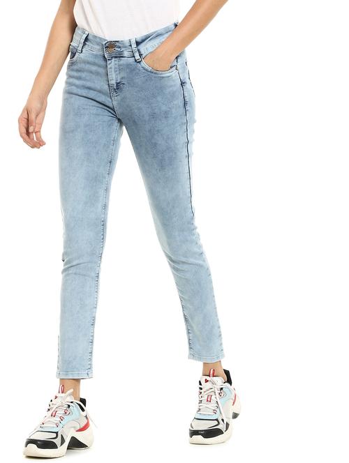mid rise stone washed denim jeans - 17951478 - Very Small Image - 1