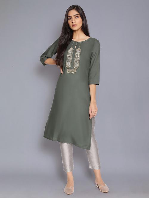 women's straight kurta - 17960419 - Very Small Image - 1