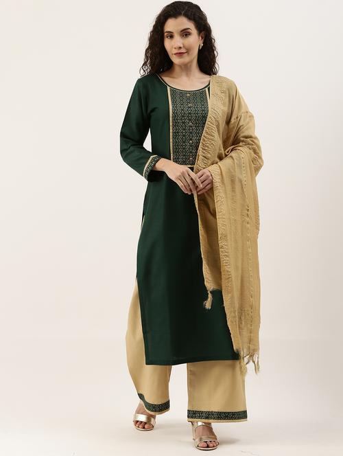 gota patti unstitched suit set - 17964998 - Very Small Image - 1