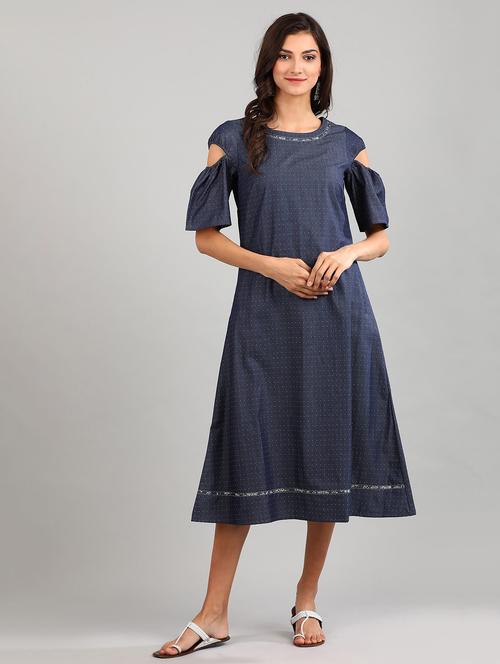 printed a-line ethnic dress - 17985433 - Very Small Image - 1