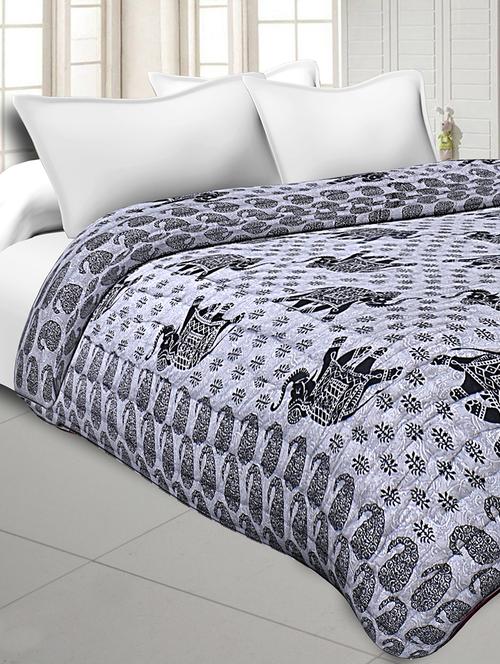 jaipuri quilt elephant print 200gsm fine cotton double bed rajai - 17989694 - Very Small Image - 1