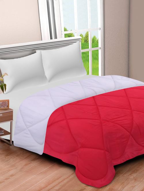 red-off white double bed comforter - 17989709 - Very Small Image - 1