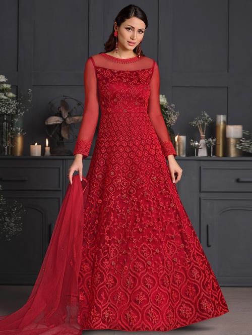 red net semistitched suit - 17995619 - Very Small Image - 1