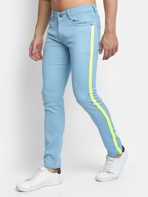 light blue side taped denim jeans - 18042393 - Very Small Image - 1