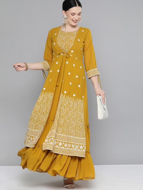 women's kurta with jacket kurta - 18045935 - Very Small Image - 1
