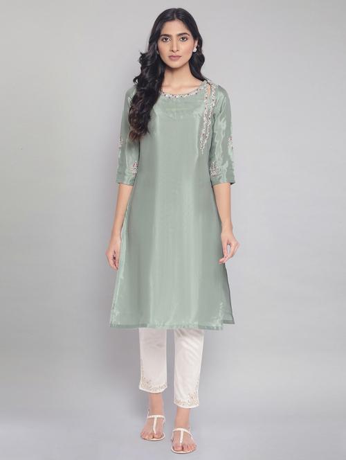 women's straight kurta - 18048950 - Very Small Image - 1