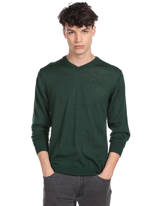 green solid pullover - 18177748 - Very Small Image - 1