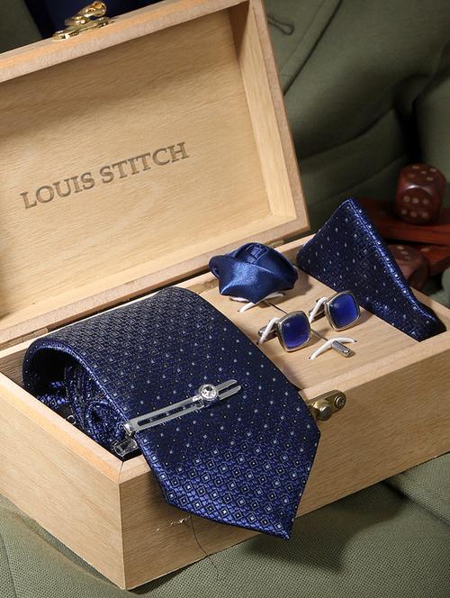 midnight blue feel silk that is soft, rich in colour and beautiful to feel. the stitching thread are well finished. premium heavy quali interlining gets a perfect knot everytime. loved worldwide for sle ty - 18196163 - Very Small Image - 1