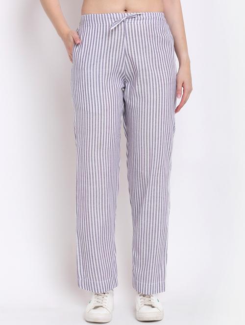 purple stripe straight pant - 18213858 - Very Small Image - 1