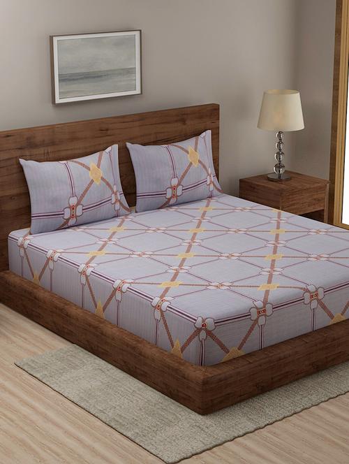 grey cotton blend bedsheet - 18247641 - Very Small Image - 1