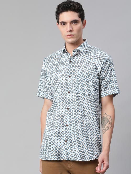 white printed casual shirt - 18253767 - Very Small Image - 1