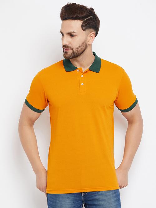 mustard solid polo t-shirt - 18269740 - Very Small Image - 1