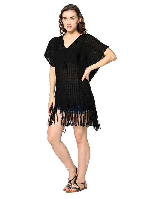 fringed hem checkered top - 18299812 - Very Small Image - 1