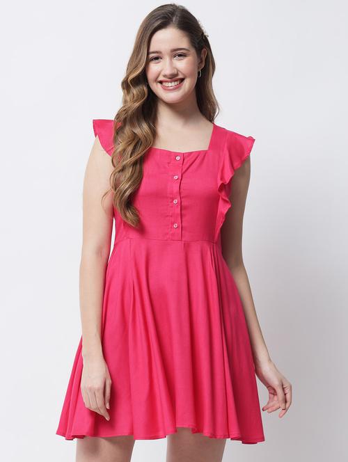 sleeveless solid a-line dress - 18309310 - Very Small Image - 1