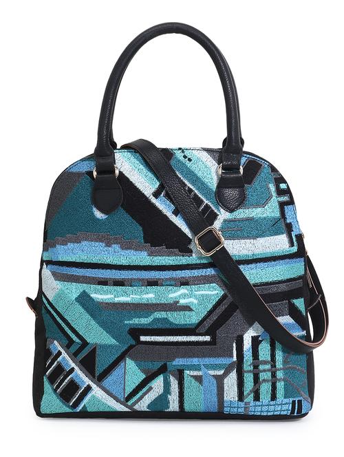 blue embroidered regular handbag - 18310302 - Very Small Image - 1