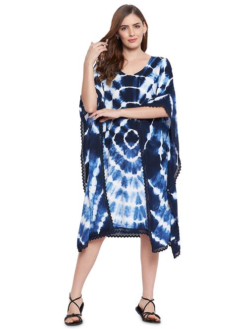 v-neck printed kaftan dress - 18317400 - Very Small Image - 1