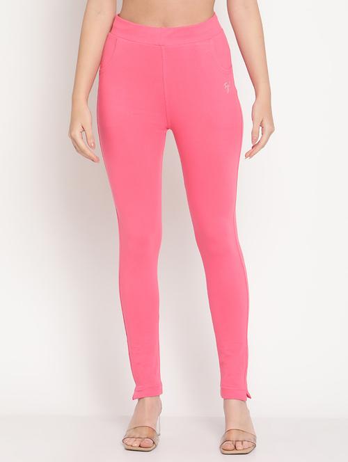 pink solid ankle length legging - 18318962 - Very Small Image - 1