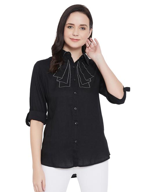 shirt collar solid regular shirt - 18340043 - Very Small Image - 1