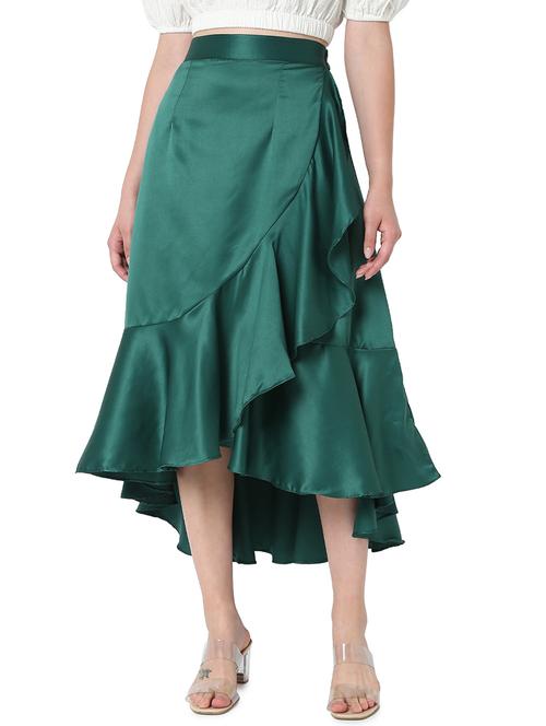 high rise solid ruffled skirt - 18361820 - Very Small Image - 1