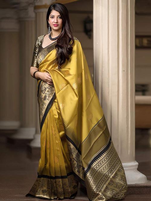 jacquard work banarasi saree with blouse - 18372090 - Very Small Image - 1