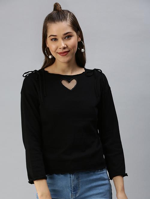 women's straight key hole neck top - 18392297 - Very Small Image - 1