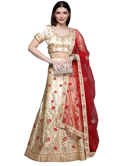embroidered a-line lehenga - 18396628 - Very Small Image - 1