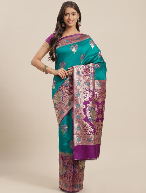 women's banarasi saree - 18404101 - Very Small Image - 1