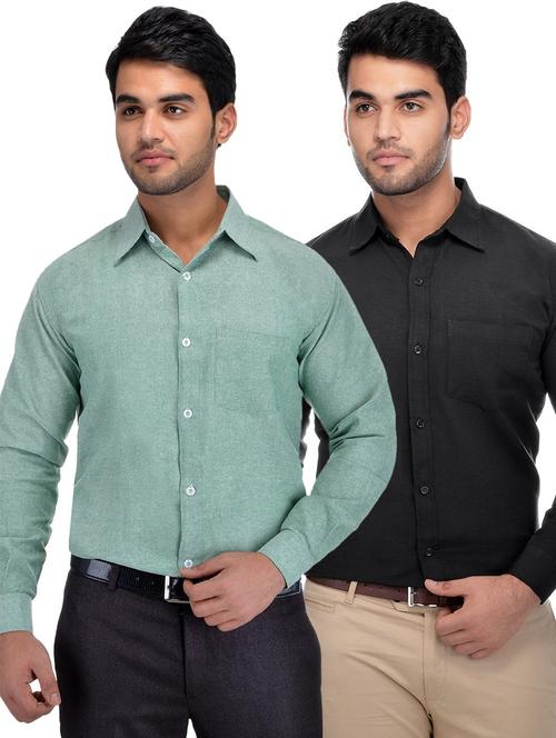mens solids formal shirt - 18423361 - Very Small Image - 1