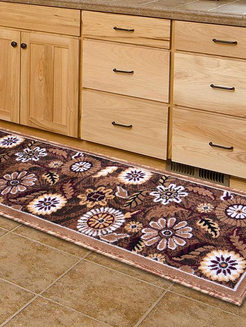 gaba rugs polypropylene decorative bedside/kitchen runner -45x150 cm, gold - 18425523 - Very Small Image - 1