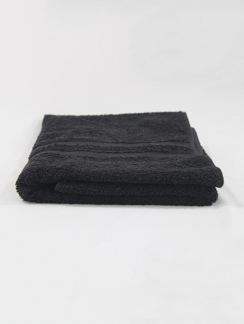black solid bath towel