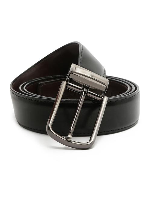 plain gunmetal leather belt - 18465850 - Very Small Image - 1