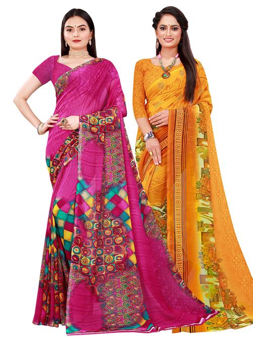 women's saree combo with blouse - 18500620 - Very Small Image - 1