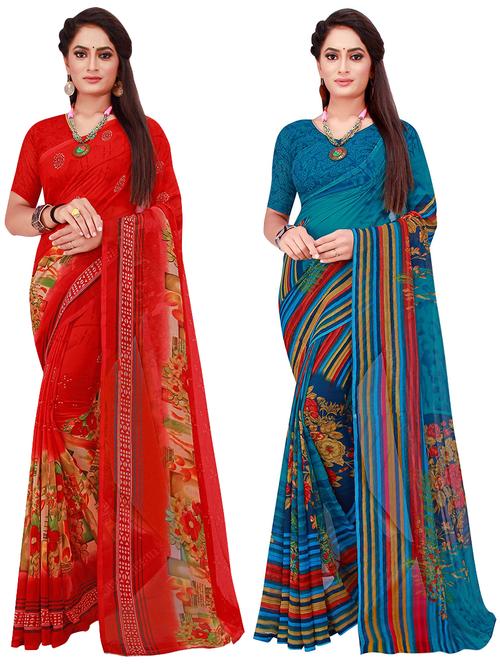 women's saree combo with blouse - 18501454 - Very Small Image - 1